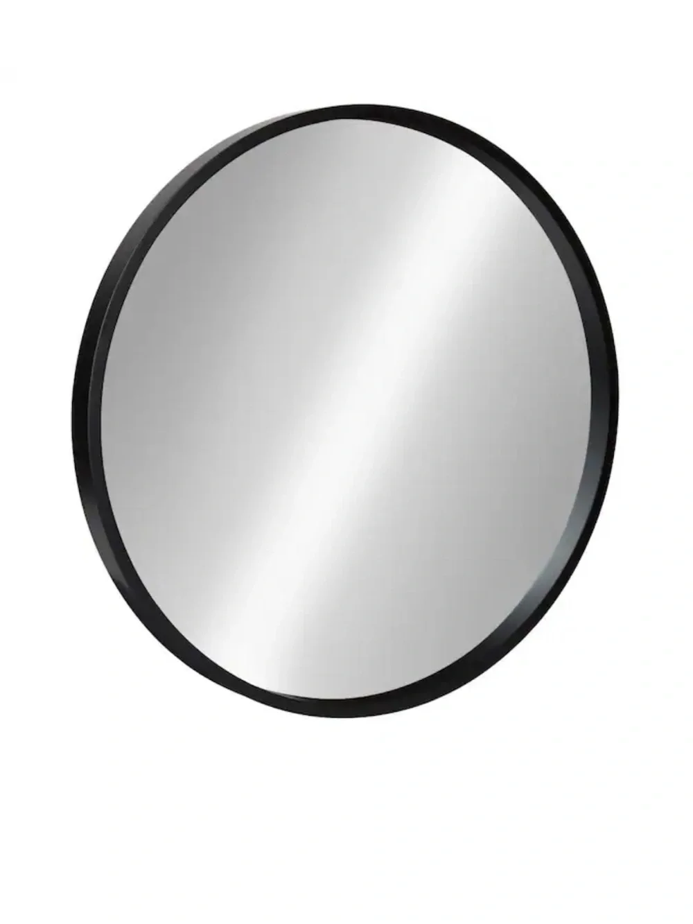 Round Black Wall Mirror - Sleek Modern Home Mirror. 22” Diameter